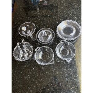 Vintage 1940's Imperial Glass Ohio Candlewick Glass Table/Serving/Candy Set 12 P